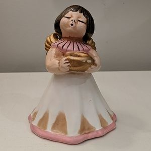 Vintage Bozner Engel Thun Angel with Golden Wings and Candle Holder